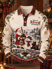 Men's Scotland Christmas Art Printed Casual Tops