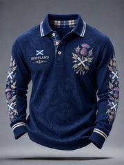 Men's St. Andrew's Day Print Long Sleeve Polo