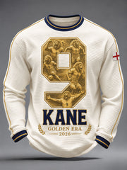Men's England Football Lover Golden 2026 Printed Waffle Tops