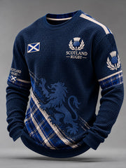 Men's Scottish rugby fans Printed Waffle Sweatshirt