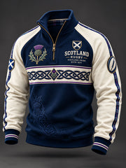 Men's Scottish rugby fans Printed Zip-Up Hoodie