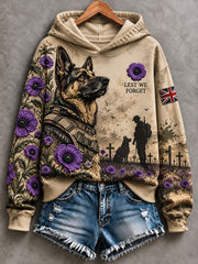 Women's Animals In War Lest We Forget Print Regular Sweatshirt