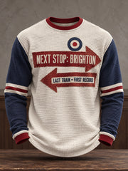 Men's UK Music Lover Mods Art Printed Waffle Tops
