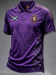 Men's SCOTLAND Printed three buttons shoulder sleeve