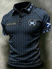 Men's Scotland Printed three buttons shoulder sleeve