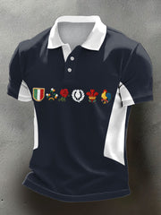 Men's Rugby Lover Game of Nations Printed Casual Tops