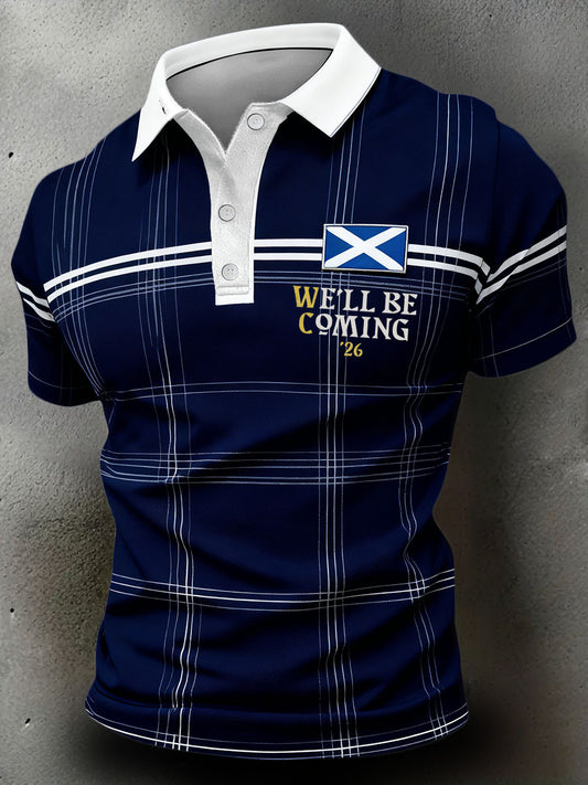 Men's Scotland Football Lover Printed Casual Tops