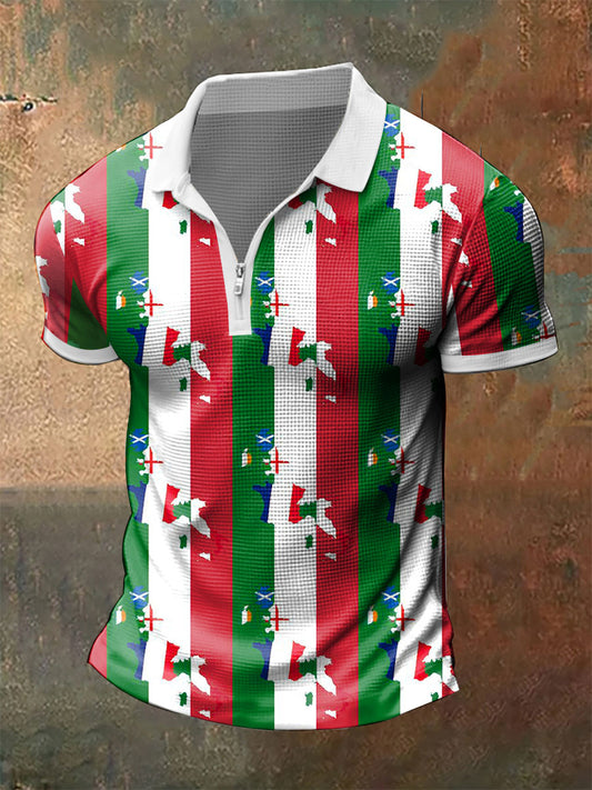 Men's Rugby Zip Up Short Sleeve