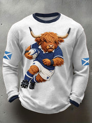 Men's Scotland Rugby Lover Printed Waffle T-shirt