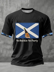 Men's Scotland Football Lover No Buckie No Army Printed T-shirt