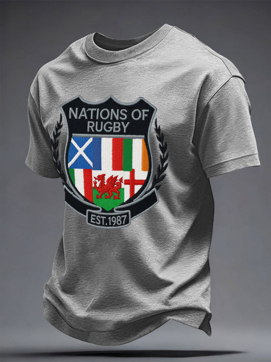 Men's Nations of Rugby Lovers Printed T-shirt