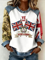 Women's Denim Patchwork Top