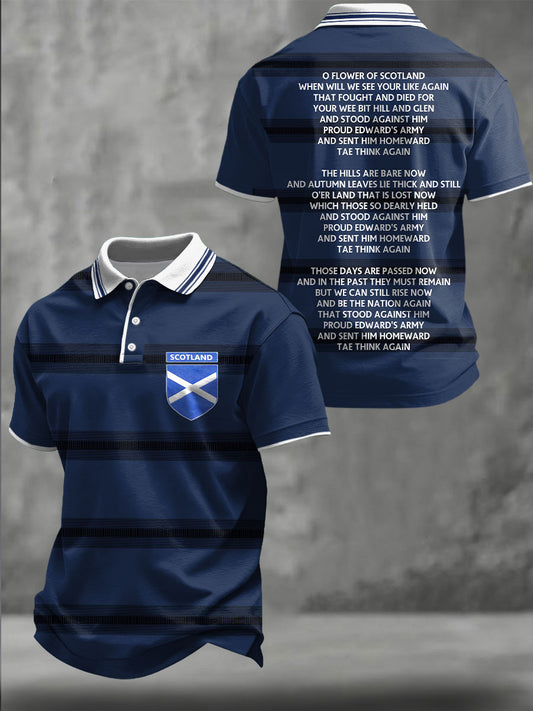 Men's Scotland Football Lover Printed Casual Tops