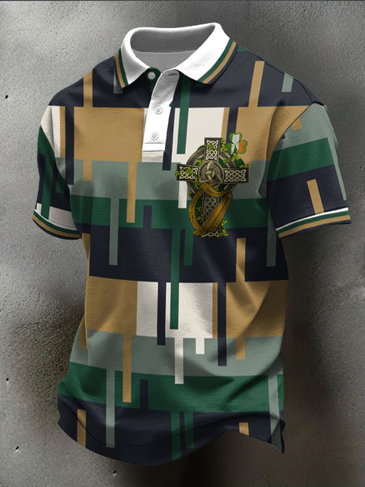 Men's Ireland Rugby Lover Shoulder 2 Shoulder Printed Casual Tops