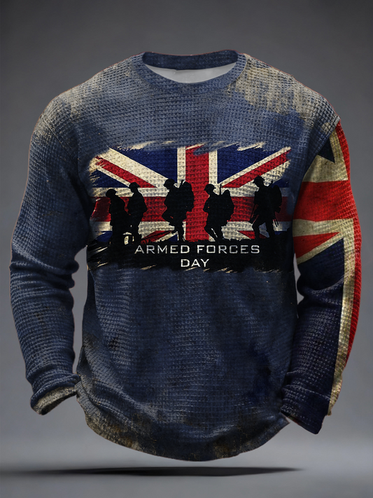 Men's Armed Forces Day Waffle Long Sleeve T-Shirt