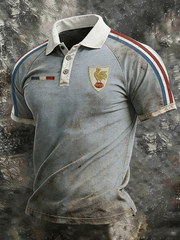 Men's France Rugby Three Buttons Shoulder Sleeve Shirt