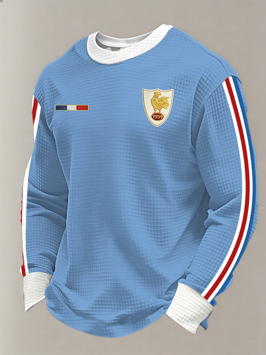 Men's France Rugby Waffle Long Sleeve T-Shirt