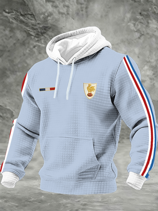 Men's France Rugby Checkered Cotton Hoodie
