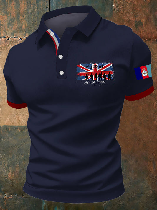 Men's BRITISH ARMED FORCES Print Casual Short Sleeve Top