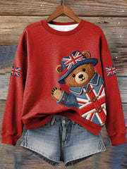 Women's British Style Print Sweatshirt