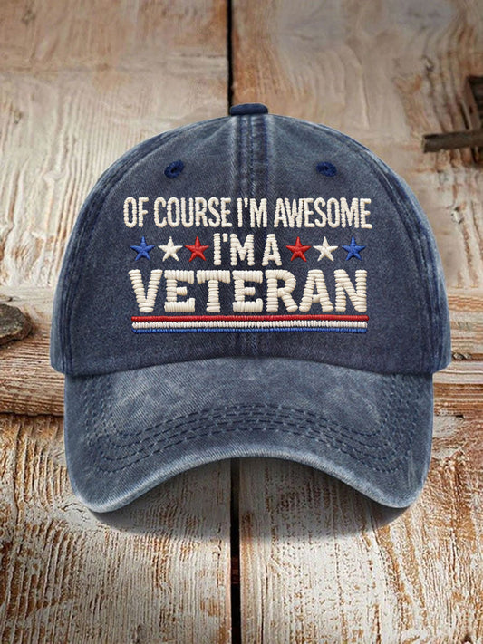 Unisex Proud Veteran Print Hat
