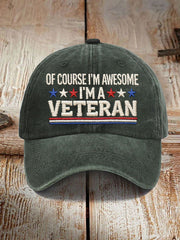 Unisex Proud Veteran Print Hat