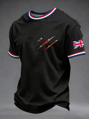 Men's British lion scratch print short sleeves t-shirt