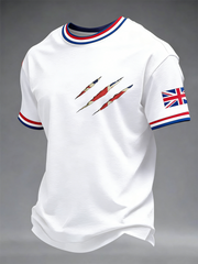 Men's British lion scratch print short sleeves t-shirt