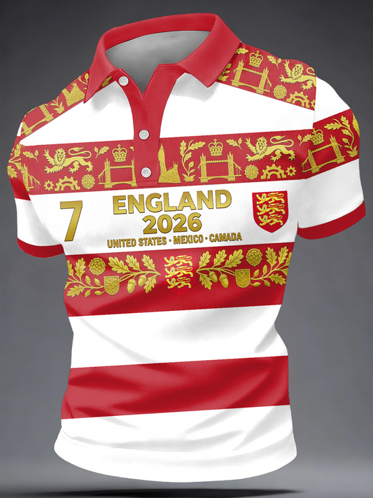 Men's UK Football Lover England Printed polo shirt
