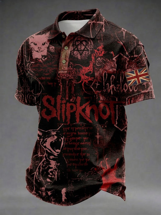 Men's Gothic Skull UK Flag Printed Shirt