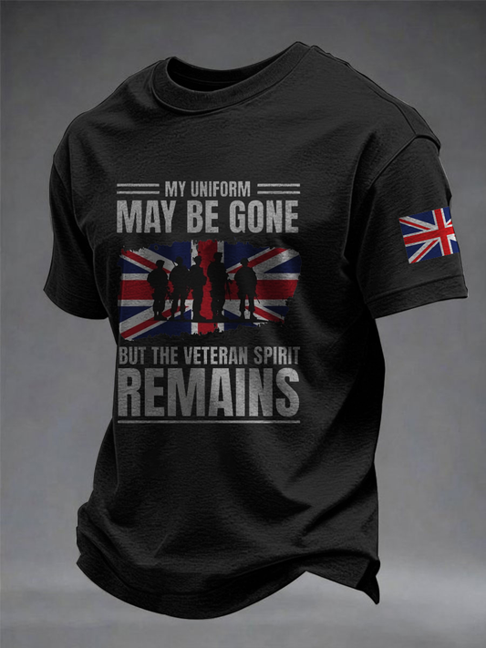 Men's British Veteran Patriotic Military Tribute imitation cotton short-sleeved T-shirt