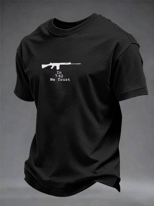 Men's 7.62mm We Trust SLR British Army veteran imitation cotton short-sleeved T-shirt