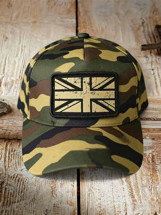 Unisex UK Flag Military Trucker  Hat