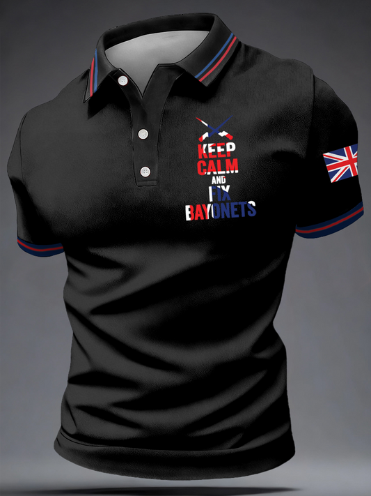 Men's Keep Calm And Fix Bayonets polo shirt