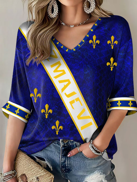 Women's Bosnia ZMAJEVI Football Lover Printed T-shirt