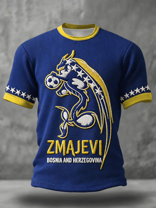 Men's Bosnia ZMAJEVI Football Lover Printed T-shirt