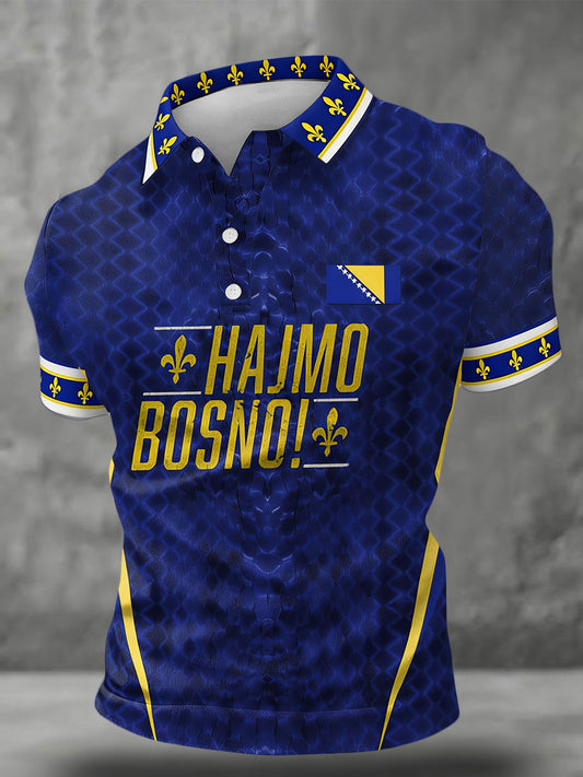 Men's Bosnia Football Lover ZMAJEVI Printed Casual Tops