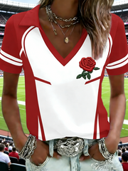 Women's England Rugby Lover Printed short-sleeved T-shirt
