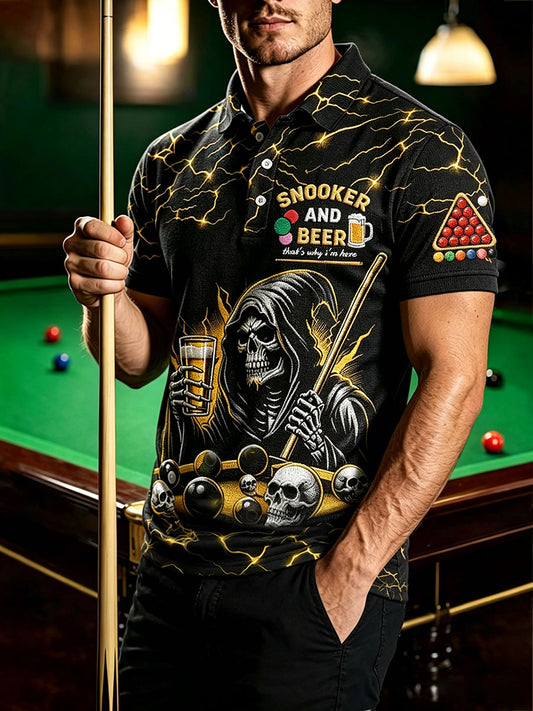 Men's Snooker Lover Printed CasualTops