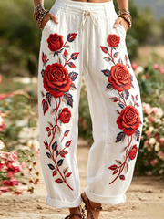 Women's Floral  Printed Comfortable High Stretch Flared Pants
