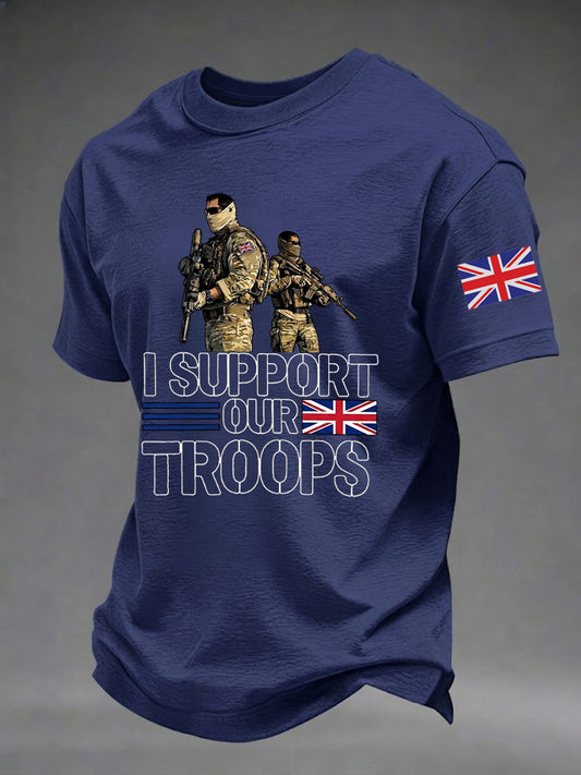 Men's I Support Our Troops Printed T-shirt