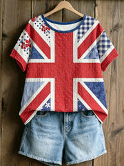 Women's linen short-sleeved T-shirt