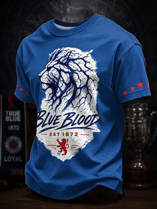 Men's Scotland Football Blue Lover Printed T-shirt