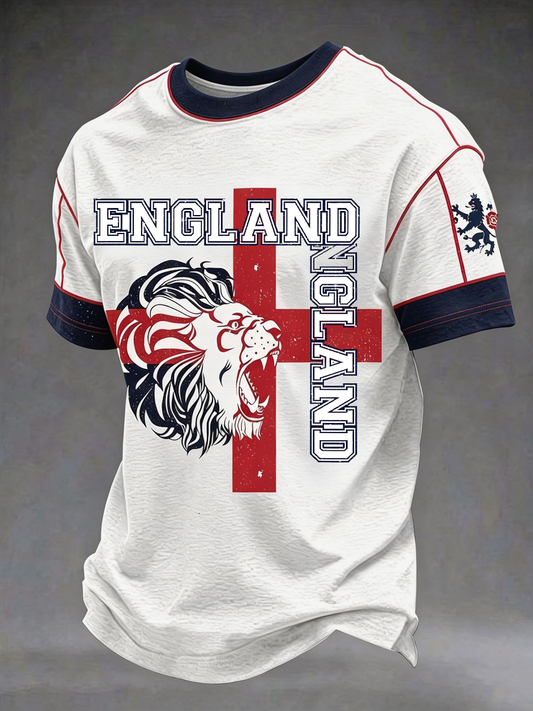 Men's UK Football Lover England Printed short sleeves t-shirt