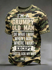 Men's 'I'm a grumpy old man' camo T-shirts