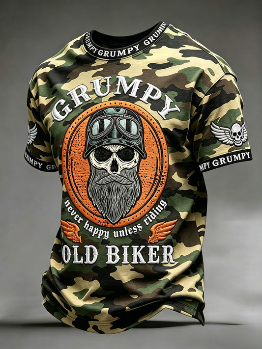 Men's 'grumpy old biker' camo T-shirts