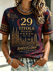 Women's Spain Orgull Football Lover Art Printed T-shirt