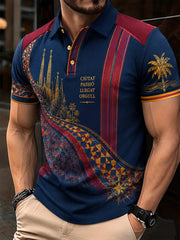 Men's Barcelona Football Lover Printed Casual Tops