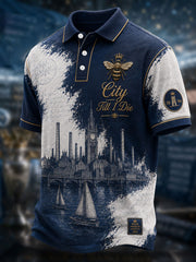 Men's Manchester Football Lover City&Bee Art Printed Casual Tops