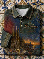 Men's Barcelona Floral Art Printed Casual Tops